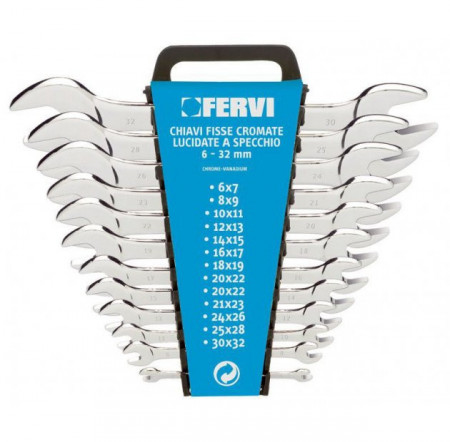Set 12 chei fixe cu 2 capete lucioase 0201, Fervi