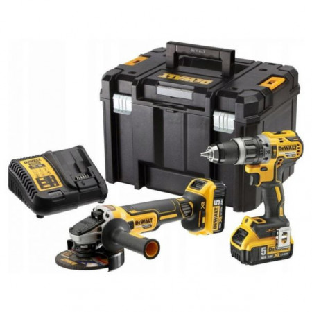 Set 2 masini DeWalt DCK2020P2T, cu 2 acumulatori XR 18V / 5.0Ah si incarcator in cutie TSTAK VI