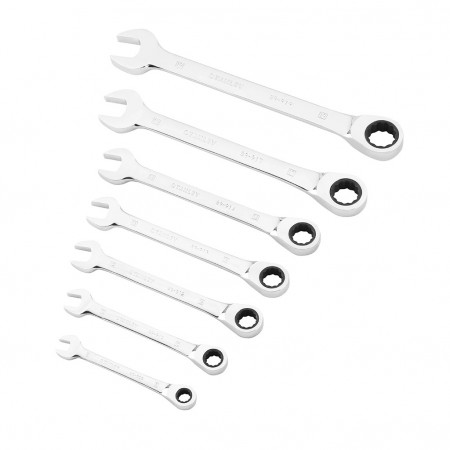 Set chei combinate cu clichet - 7 piese, Stanley