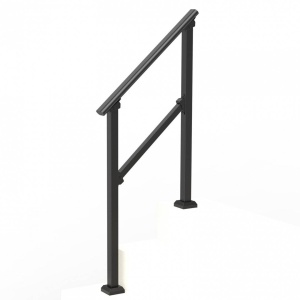 Balustrada otel, 1-2 trepte Vivatechnix, Dimensiune 1030 x 84 x 920 mm, Unghi reglabil 0° - 40°, Negru - Img 1