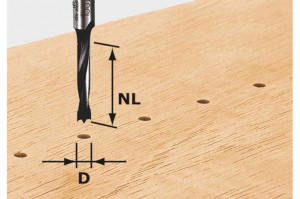 Burghiu pentru găuri de dibluri HW S8 D8/30 Z, Festool - Img 1
