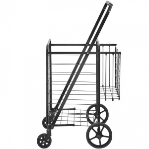 Carucior de cumparaturi pliabil, Vivatechnix, otel, 645x622x1045 mm, max 50 kg - Img 2
