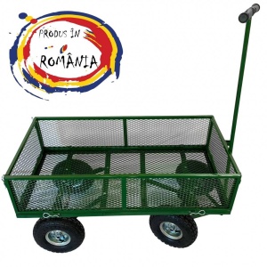 Carucior de gradina Vivatechnix VMD-1007, roti gonflabile, 1100X500X550mm, max.300Kg, 100L - Img 1