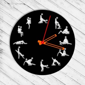 Ceas de perete metalic Krodesign Kamasutra, diametru 50 cm, negru - Img 2