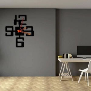 Ceas de perete metalic Krodesign KRO-1096, diametru 50 cm, negru - Img 3