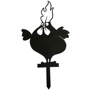 Decoratiune gradina / ghiveci Krodesign Big Chicken KRO-1130, metal, inaltime 64 cm - Img 1