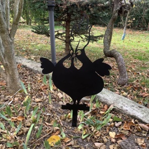 Decoratiune gradina / ghiveci Krodesign Big Chicken KRO-1130, metal, inaltime 64 cm - Img 3
