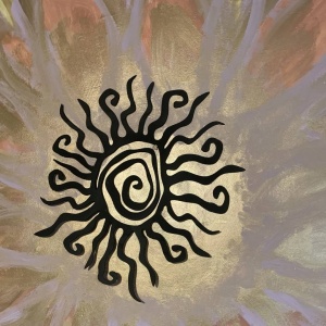 Decoratiune perete Krodesign Spiral Sun, diametru 53 cm, negru - Img 3