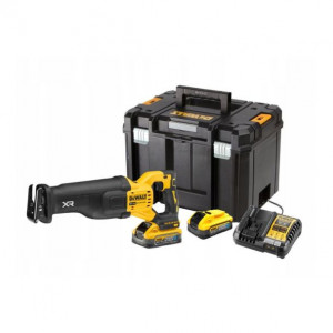 Fierastrau alternativ DeWalt DCS386H2T, cursa 28.6 mm, 0 - 3000 curse/min, cu 2 acumulatori Powerstack 18V / 5.0Ah si incarcator in valiza TSTAK - Img 1