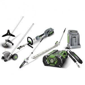Multifunctionala Ego Power MHSC2002E, cu ansamblu motor, fierastrau, cap cu fir, lama gard viu, lama taiere margini gazon, incarcator rapid, acumulator Li-Ion de 5 Ah - Img 1