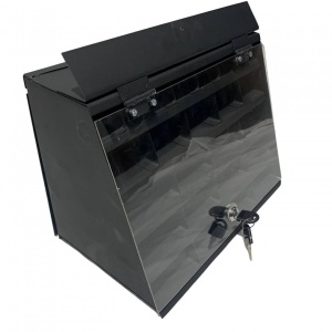 Organizator pentru burghie metal, Vivatechnix VMD-1043, 35x20xH29cm, 20 compartimente, capac transparent cu cheie - Img 4