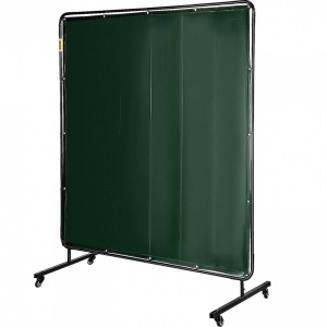 Perdea sudura impotriva scanteilor Vevor 183x183 cm, cadru otel, 4 roti, Verde - Img 1
