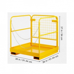 Platforma de siguranta pentru stivuitor, Vivatechnix max 544.3 kg, Pliabila, Otel, Inaltime 94 cm, baza 91.44 x 91.44 cm - Img 3