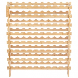Raft pentru 72 de sticle de vin, Vivatechnix Modular, 898 x 250 x 1035 mm, Lemn bambus - Img 3