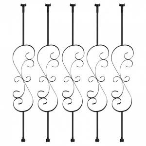 Set 5 stalpi balustrada, Vivatechnix 185 x 20 x 1118 mm, Negru mat, accesorii prindere - Img 3