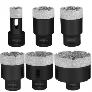 Set 6 carote diamantate si 1 disc taiere 125 mm pentru gresie, marmura, 20/35/40/50/55/68 mm, prindere M14, umed sau uscat - Img 4