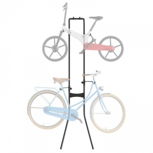 Suport depozitare 2 biciclete, Vivatechnix, de perete, 2070 x 521 x 510 mm, Negru, Inaltime reglabila - Img 1