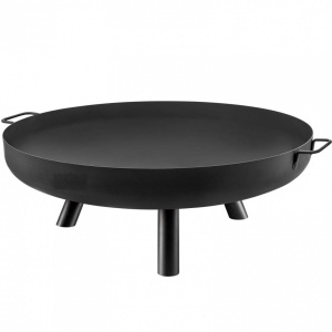 Vatra foc pentru terasa, camping, Vivatechnix Otel Carbon, Diametru 770 mm, Negru, Inaltime 28 cm - Img 1