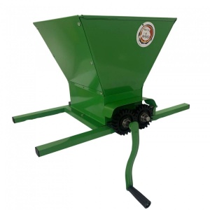 Zdrobitor de struguri manual, cu tamburi reglabili, Vivatechnix VMD-41401R, capacitate cuva 25 l, Verde - Img 1