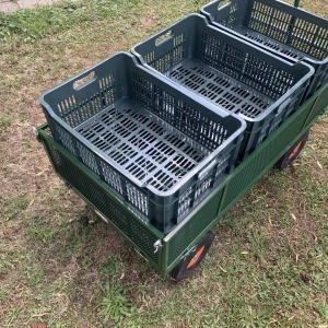 Carucior de gradina Vivatechnix VMD-1007, roti gonflabile, 1100X500X550mm, max.300Kg, 100L - Img 4