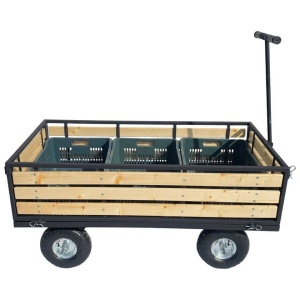 Carucior de gradina Vivatechnix VMD-1012, roti gonflabile, 1380x650 x600 mm, max 300Kg, fara ladite - Img 1