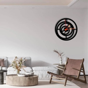 Ceas de perete metalic Krodesign Whirpool, diametru 50 cm, negru - Img 3