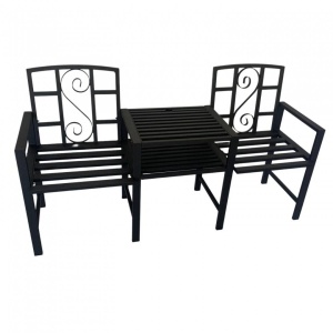 Corp masa si 2 scaune pentru gradina Vivatechnix VMD-1045, metalice, 152x50x83 cm - Img 2