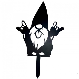 Decoratiune gradina / ghiveci Krodesign Rock Roll Gnome KRO-1139, metal, inaltime 61 cm - Img 2