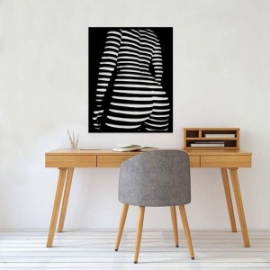 Decoratiune perete Krodesign KRO-1036 Women Shadow, lungime 80x64 cm, negru - Img 4