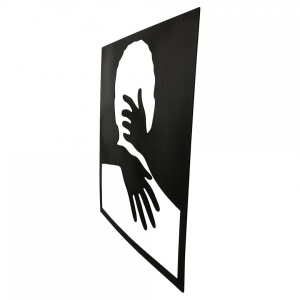 Decoratiune perete Krodesign Man Silhouette, lungime 50x43 cm, negru - Img 3