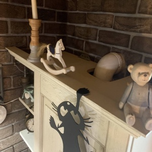 Decoratiune perete Krodesign Scared Cat, negru, 35 cm - Img 4