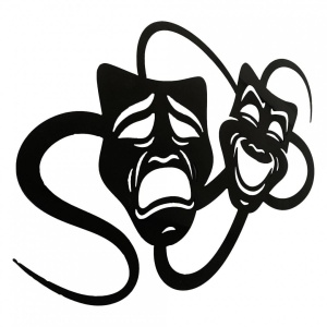 Decoratiune perete Krodesign Theater Mask, diametru 50x34 cm, negru - Img 3