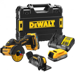 Fierastrau circular de mana Dewalt DCS438E2T, panza 76 mm, cu 2 acumulatori POWERSTACK 18V / 1.7Ah - Img 1