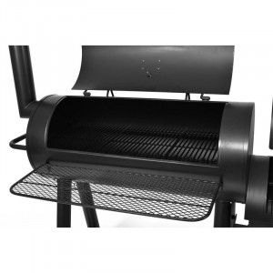 Grătar cu cărbune Hecht Sentinel Max cu afumător, 2 camere, termometru, 104x40 cm + 48x40 cm - Img 7