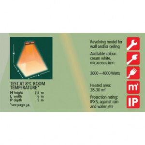 Incalzitor Varma V400/2-40X5 cu lampa infrarosu 4000W IPX5 - Img 2