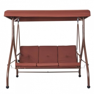 Leagan pentru gradina, 3 locuri, Rabatabil, Vivatechnix Maro, Otel, panza Oxford, 1850×1170×1770 mm, max 340 kg, Perne detasabile - Img 1