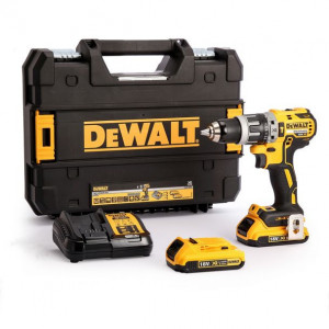 Masina de gaurit si insurubat cu percutie, cu acumulatori Dewalt DCD796D2, 18V/2.0Ah, cuplu maxim 70 Nm, 2 acumulatori, incarcator, valiza de transport - Img 1