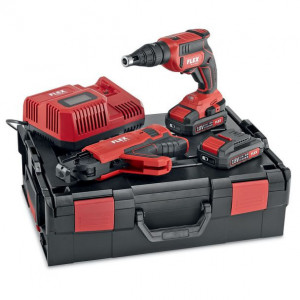 Masina de insurubat Flex DW 45 18.0-EC M/2.5 Set, cu acumulatori 18V / 2.5Ah, cuplu maxim 28 Nm, valiza de transport si magazie de suruburi - Img 1