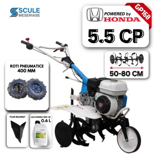 Motosapa AGT 6500 PREMIUM, Honda GP160, 5.5 CP, latime 80 cm + roti cauciuc + accesoriu deschis rigole - Img 1