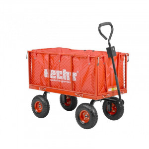 Remorca carucior pentru Tractorasele de gradina Hecht 52184 capacitate incarcare 300 kg cu maner - Img 1