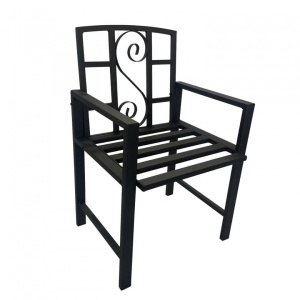 Scaun metalic pentru gradina Vivatechnix VMD-1047, dimensiuni 53x50x83 mm, negru - Img 2