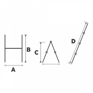 Schela cu scara dubla aluminiu Bisonte, H=1.96 m STR0507 - Img 3