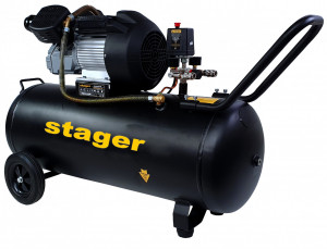 Stager HM3100V-10 compresor aer, 100L, 10bar, 356L/min, monofazat, angrenare directa - Img 1