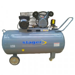Stager HMV0.25/250 compresor aer, 250L, 8bar, 324L/min, monofazat, angrenare curea - Img 2