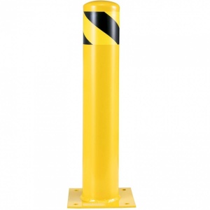 Stalp de siguranta, delimitare, avertizare, Vivatechnix Otel, Galben / Negru, Inaltime 61 cm - Img 1