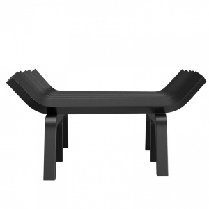 Suport de lemne pentru semineu sau vatra de foc, Vivatechnix 610 x 280 mm, Otel, teava 3/4 inch, Negru mat - Img 4