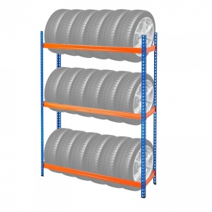 Suport de perete Vivatechnix, pentru 18 anvelope, 1500 x 450 x 1980 mm, max 300 kg, 3 rafturi - Img 1