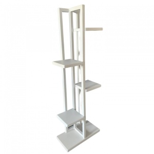 Suport pentru flori Vivatechnix VMD-1062, Alb, 40x20x118 cm, 6 polite - Img 3
