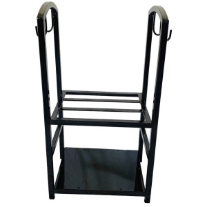 Suport pentru lemne cu 2 polite, Vivatechnix VMD-1027, Metal, Negru, 40x30x74 cm - Img 2