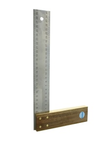 Unghi de tâmplar nuc 400 mm lamă din oțel inoxidabil 45 mm, Hedue - Img 1